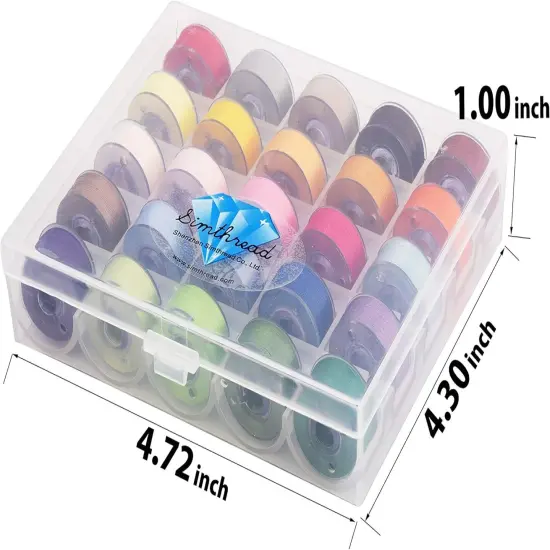 25pcs Assorted Colors Size A Class 15 (SA156) 60WT Prewound Bobbins Thread {2}