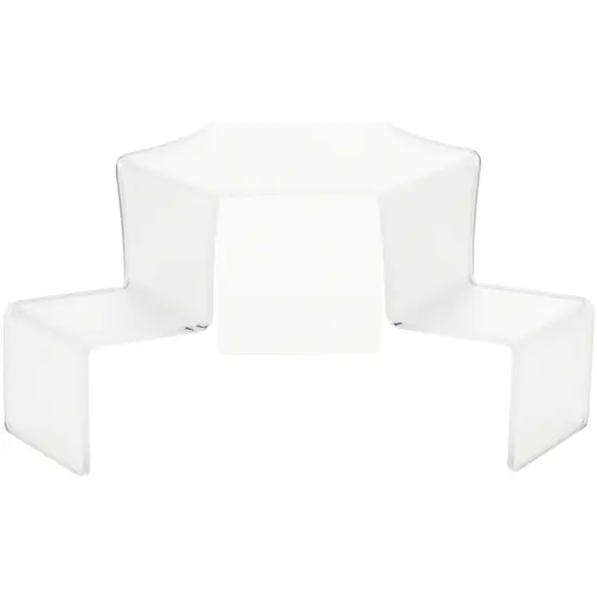 Plymor Frosted Acrylic 3-Step, 2-Sided Stair Display Riser {1}