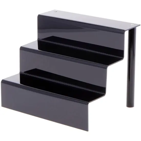 Plymor Black Acrylic 3-Step Display Stairs, 7.75" H x 10" W x 8" D {1}