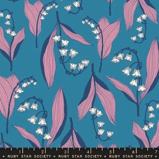 Verbena Lily Valley Chambray Blue 43"/44" Fabric Per Yard {1}