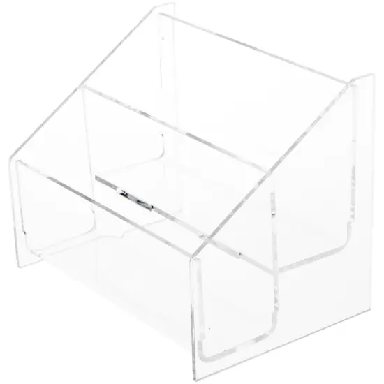Plymor Clear Acrylic 2-Level Postcard Literature Rack (Countertop), Fits 5.8" x 4.1" Items {1}