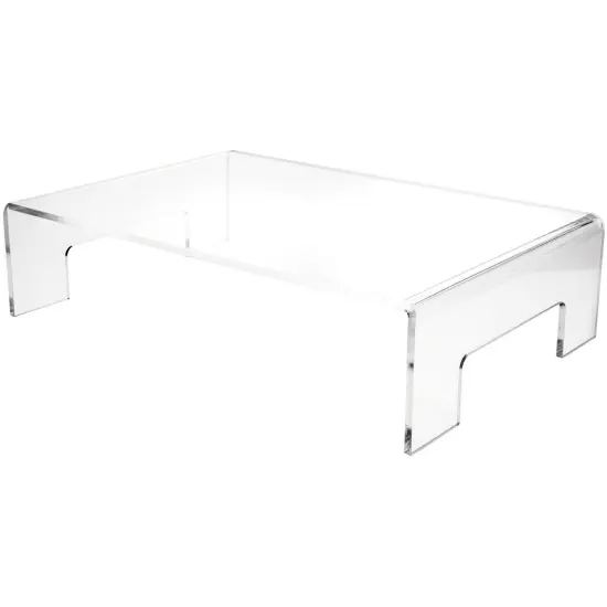 Plymor Clear Acrylic Display Riser with Tray Handles, 6" H x 24" W x 16" D (3/8" thick) {1}