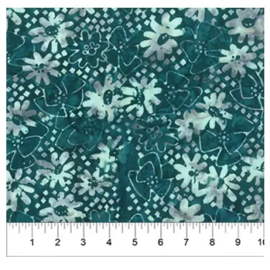 Banyan 80994-64 - PEARLS - Mid-Century Daisy - Dark Teal 45" Fabric Per Yard {1}