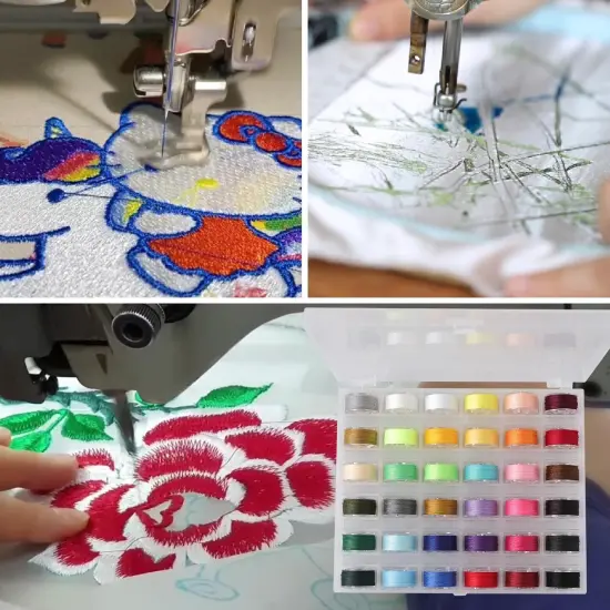 36Pcs Bobbins and Sewing Threads with Bobbin Case(Multi-Color) {4}