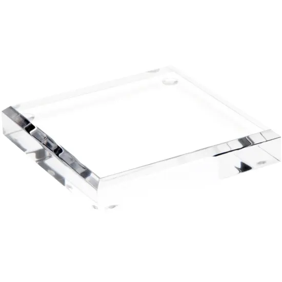 Plymor Clear Acrylic Square Beveled Display Base, 4" W x 4" D x 0.75" H {1}