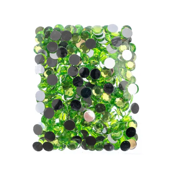 John Bead 12mm (SS50) Round Acrylic Flat Back Rhinestones, 400pcs Peridot {4}