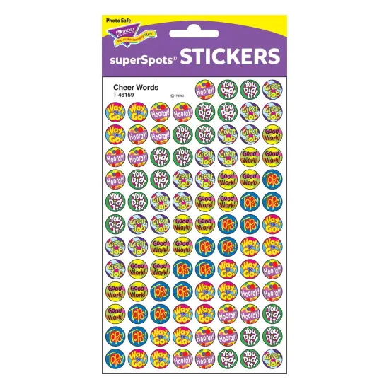Cheer Words superSpots&reg; Stickers, 800 Per Pack, 6 Packs {1}