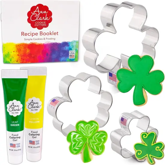 Shamrock Cookie Cutters 3-Pc Set Made in the Usa Mini Medium Large Silver {6}