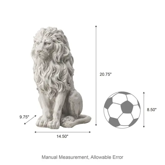 Set of 2 20.75"H/27.75"H MGO White Guardian Sitting Lion Statue 2pcs-20.75"H White {2}