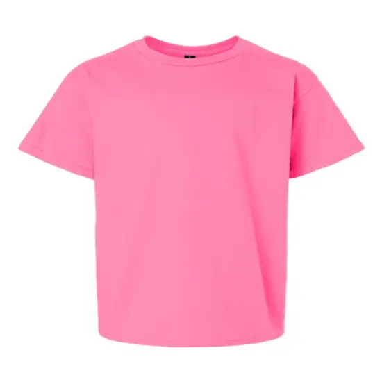 Gildan&reg; Classic Fit Crewneck short sleeve Youth Tee Safety pink {2}