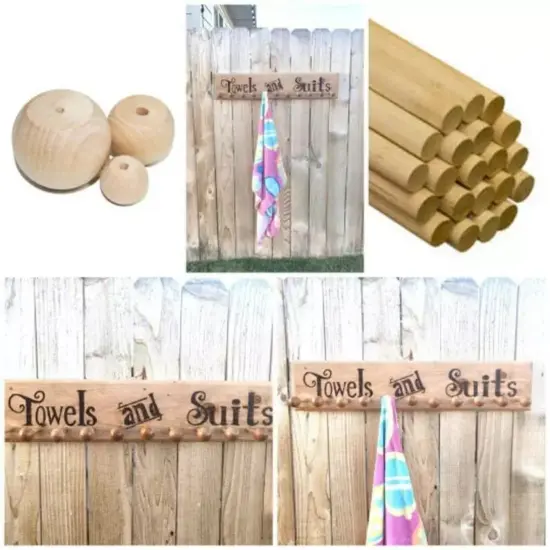 Kitcheniva 25 Pcs Wood Ball Knobs Doll Heads Furniture Knobs Crafting {7}