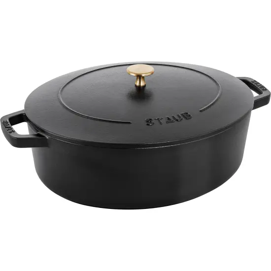 Staub Cast Iron 6.25-qt Shallow Oval Dutch Oven {4}