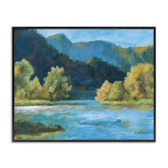 Stupell Industries Blue Hued Mountains Framed Giclee Wall Art Design by Pam Britton {1}