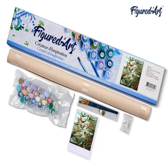 Figured'Art Paint by Numbers for Adults All the Birds 16"x20" - Craft Art Painting DIY Kit Rolled Canvas without frame {5}