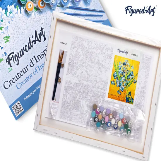 Figured'Art Paint by Numbers for Adults with Frame Van Gogh Irises 16"x20" - Craft Art Painting DIY Kit Canvas Already Stretched on a Wooden Frame {5}