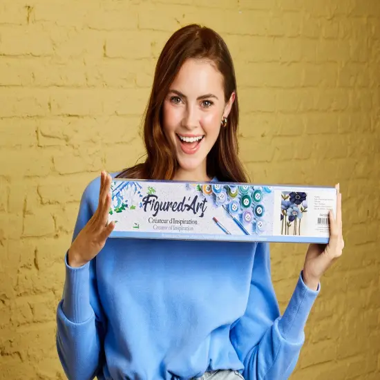 Figured'Art Paint by Numbers for Adults Orchid 16"x20" - Craft Art Painting DIY Kit Rolled Canvas without frame {2}