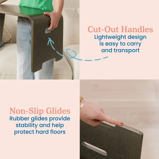 Bentwood Lap Desk with Handles, Activity Table Grey Wash {4}