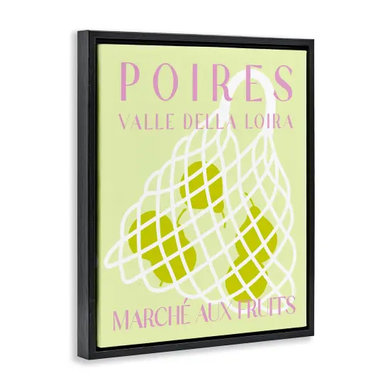 Stupell Industries Modern Pear Fruit Market Floater Framed Canvas Wall Art Design by Daphne Polselli {3}