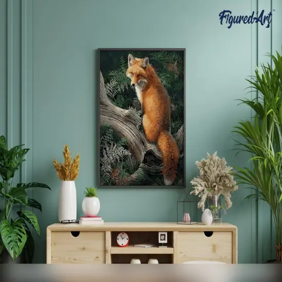 Figured'Art Paint by Numbers for Adults Fox in the Woods 16"x20" - Craft Art Painting DIY Kit Rolled Canvas without frame {4}