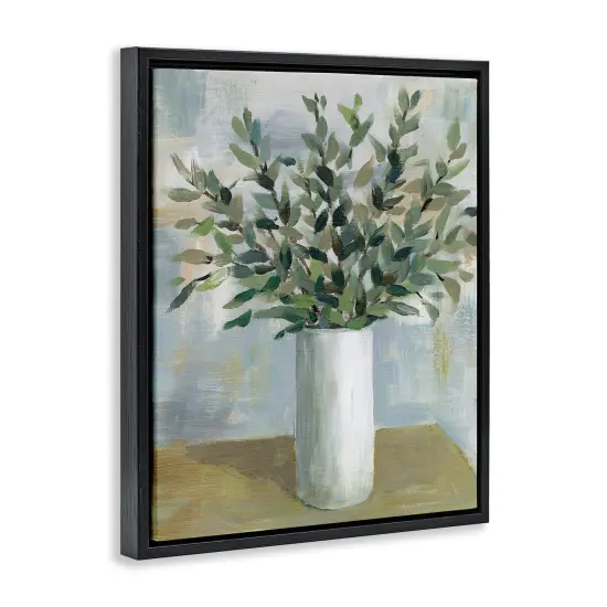 Stupell Industries Leafy Green Plant Vase Floater Framed Canvas Wall Art Design by Cloverfield & Co. {3}