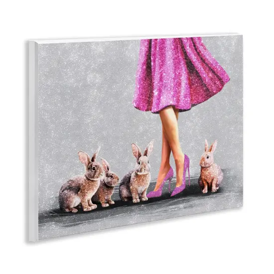 Stupell Industries Chic Woman with Rabbits Wall Plaque Art Design by Svetlana Aleynikova {3}
