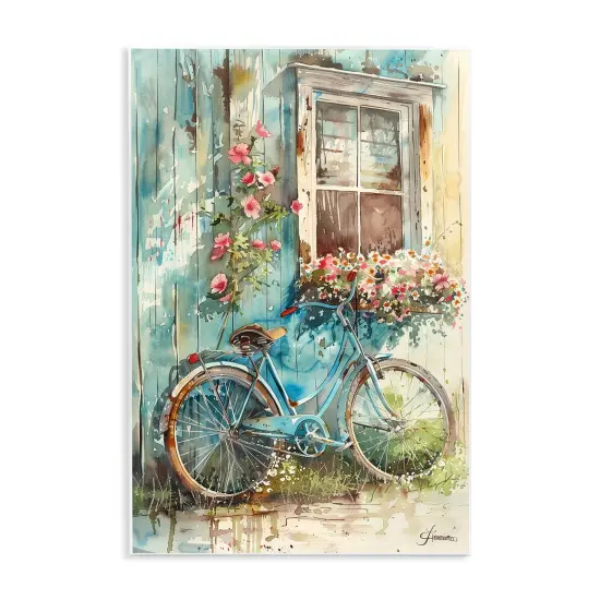 Stupell Industries Leaning Spring Bicycle Wall Plaque Art Design by Franklyn Gregory {1}