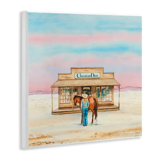 Stupell Industries Cowgirl & Horse Shopping Wall Plaque Art Design by Amanda Greenwood {3}