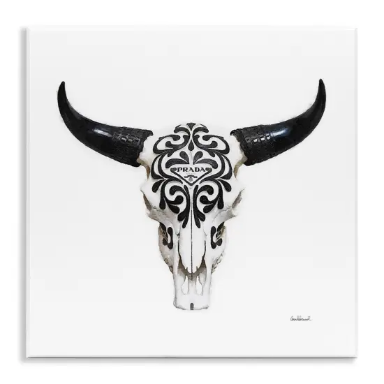 Stupell Industries Fashion Brand Cow Skull Wall Plaque Art Design by Amanda Greenwood {1}