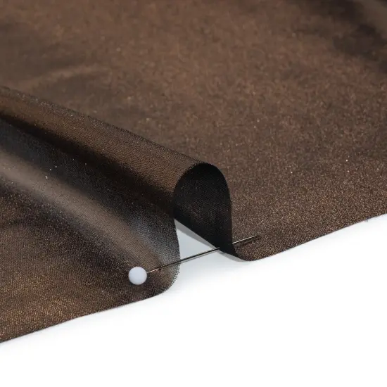 1 Yard Copper on Black Liquid Sheen Metallic Polyester Chiffon Sheer Fabric 60" Width {2}