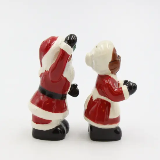 Ceramic African American Santa Couple Salt And Pepper Shakers, Home D&eacute;cor, Gift for Her, Gift for Mom, Kitchen Decor, Christmas Decor {4}