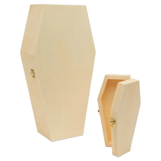Wooden Coffin Box, Multiple Sizes, Unfinished, Halloween Decor, Pet Casket | Woodpeckers {4}