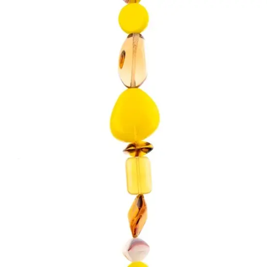 John Bead 7" Assorted Shape Czech Glass Bead Strand Yellows Sunshine {1}