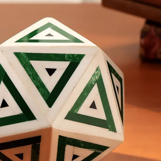 Diamond Shaped Decorative Orb for Home D&eacute;cor Green/White {2}