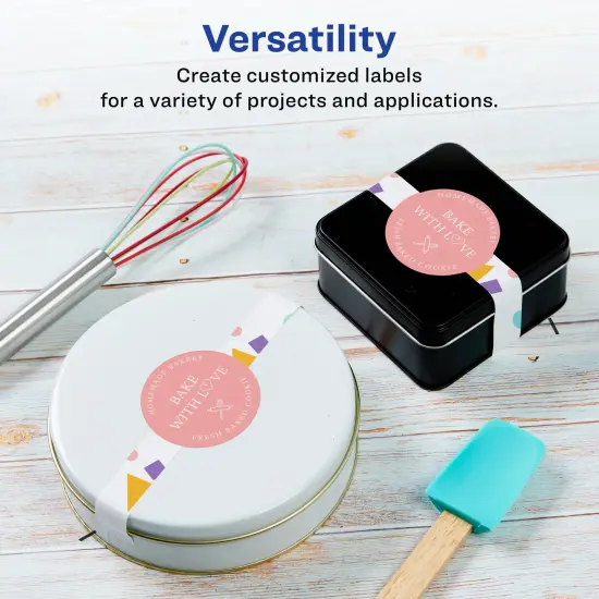 Avery Matte White Wraparound Labels with Sure Feed, 2-3/8" x 8" {2}