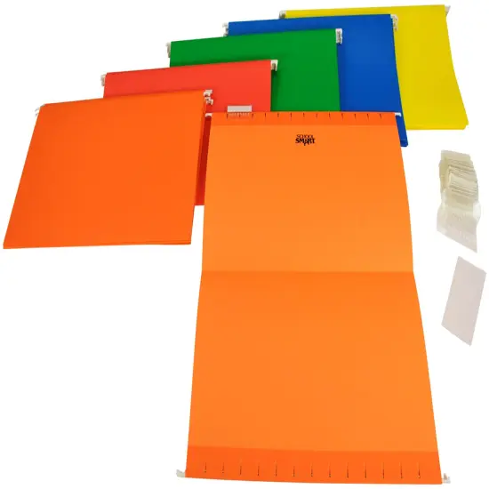 School Smart Hanging File Folders, Legal Size, 1/5 Cut Tabs, Assorted Colors, Pack of 25 {4}