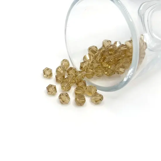 1 or 4 Strands 6x6mm Brown Bicone Beads, Imitation Crystal, Grade AA {1}