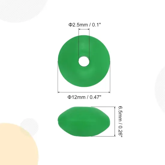 50Pcs 12mm Silicone Lentil Beads, Rubber Abacus Focal Bead Loose Bulk Beads for DIY Keychain Pens Bracelets {2}