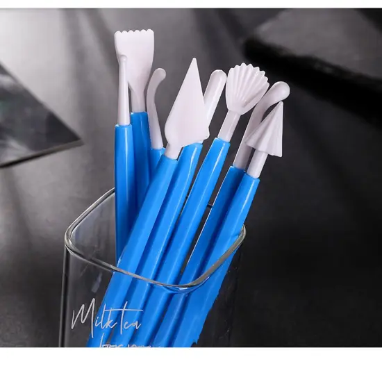 31pcs Polymer Clay Sculpting Tools Set, Air Dry Modeling Clay Roller Dotting Tool Kit Fondant Metal Cutters Silicone Embossing Pen Balls Stylus Rollin {5}