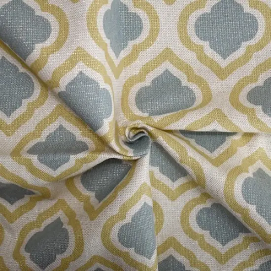 Teal/Gold/Multi Sparkle Crest Printed Canvas Decorating Fabric By the Yard {1}