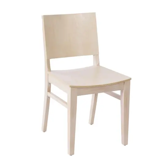 Emma and Oliver Spencer Dining Chair with Curved Backrest and Solid Wood Construction Antique White {2}