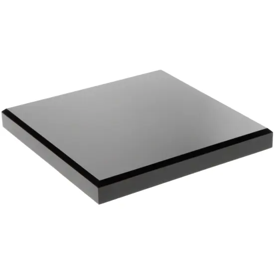 Plymor Black Acrylic Square Beveled Display Base, 6" W x 6" D x 0.75" H {2}