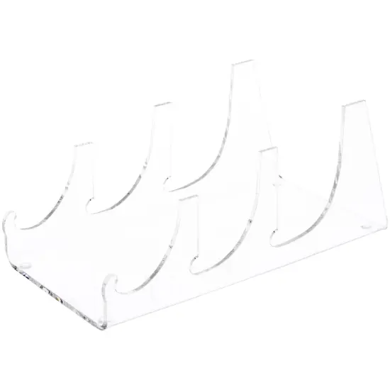 Plymor Clear Acrylic 3 Piece Place Setting Display Holder Stand, 3.25" H x 3.5" W x 7.5" D {1}