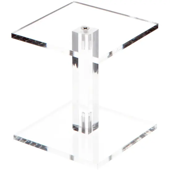 Plymor Clear Acrylic Square Barbell Pedestal Display Riser 4.5 inches (Height) x 4 inches (Width) x 4 inches (Depth) (1/4 inches thick) {2}