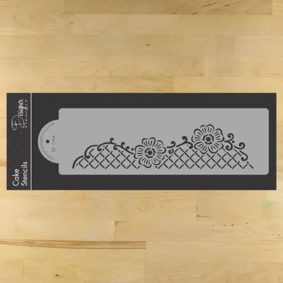 Floral Lace Netting Cake Stencil Tier #4 | C904 by Designer Stencils | Cake Decorating Tools | Baking Stencils for Royal Icing, Airbrush, Dusting Powder | Reusable Plastic Food Grade Stencil for Cakes | Easy to Use & Clean Cake Stencil {1}