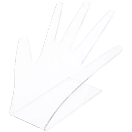 Plymor Flat Clear Acrylic Hand for Jewelry Display, 5.25" H x 5.5" W x 5" D {2}