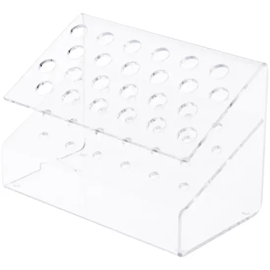 Plymor Clear Acrylic Slanted 24 Pen Display Holder, 4.5" H x 6.5" W x 3.75" D {2}