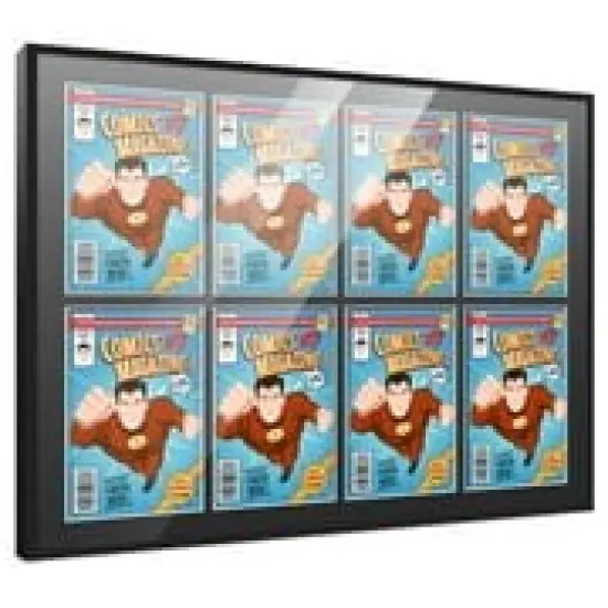 Comic Book Frame with Mat for 8 Silver Age Comics Published Between 1956 and 1970 - Black Wood Comic Frame With Black Mat for 7.125x10.5 Comics - 37.5x26.5 Frame Size {7}