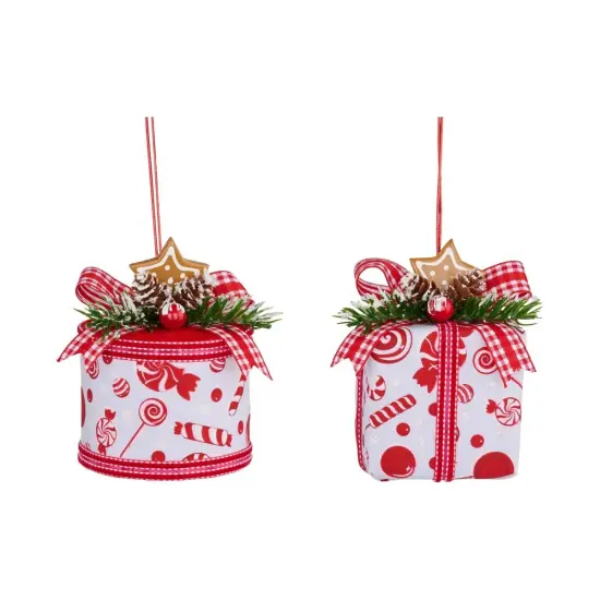 5" Gingerbread Gift Box Ornament {1}