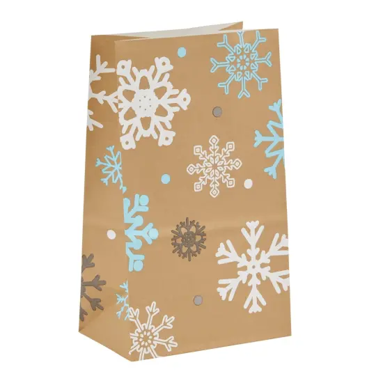 36 Pack Bulk Snowflakes Christmas Gift Bags, 5.15 x 3.2 x 8.5 Inch Christmas Goody Bags for Kids, Holiday Party Favor for Gifts, Treats, and Snacks {6}