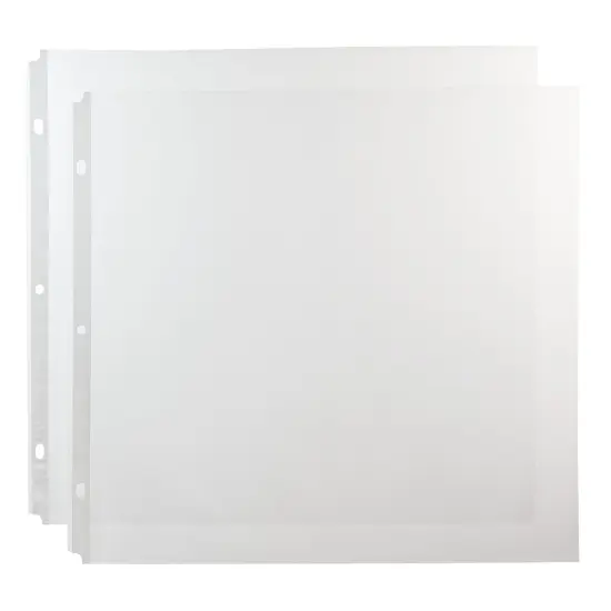 50-Pack 12x12 Scrapbook Refill Pages, Protective Sleeves, Page Protectors for Memory Books, Hole Punched, Durable Plastic Material (Clear, 0.16 mm Thick) Bulk Pack {1}